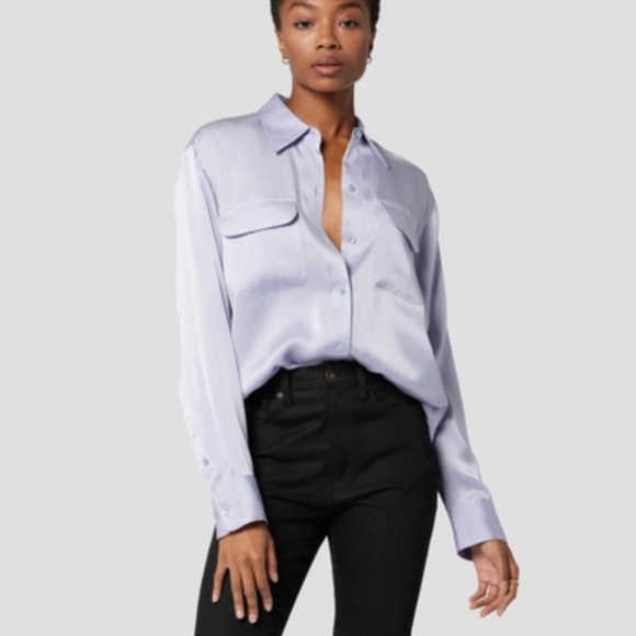 Equipment Tops - EQUIPMENT Signature Silk Satin Shirt In Languid Lavender Purple, Medium, NEW